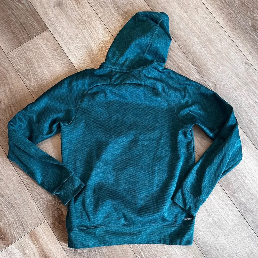 Adidas Climawarm Hoodie Mens Small Teal Heather For Creators Only Sweatshirt